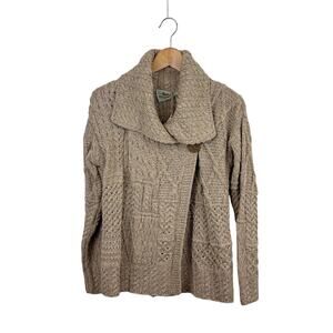 NWT Aran Sweater Market Patchwork Button Collar Cardigan